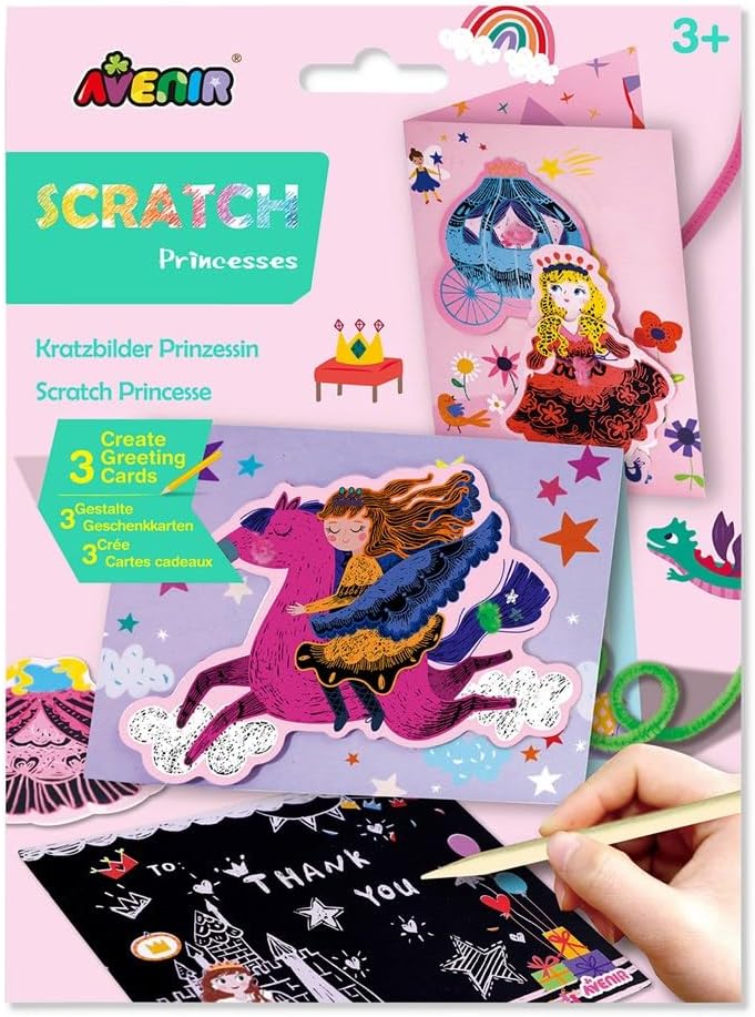 TARJETAS DE FELICITACIÓN - SCRATCH - PRINCESAS-EL JUGUETERO