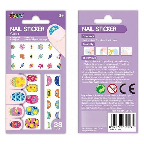 STICKERS PARA UÑAS - FLORES-EL JUGUETERO