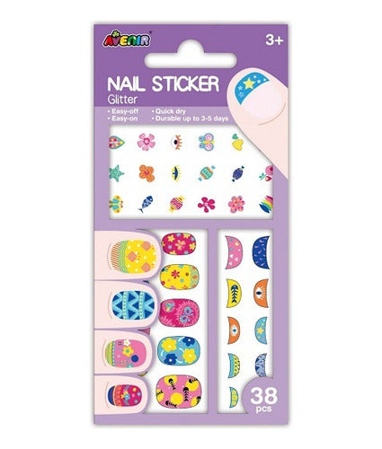 STICKERS PARA UÑAS - FLORES-EL JUGUETERO