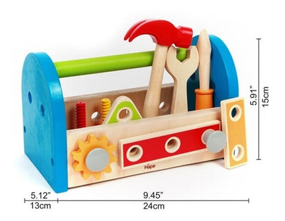 CAJA DE HERRAMIENTAS EN MADERA- HAPE - EL JUGUETERO - NIÑOS