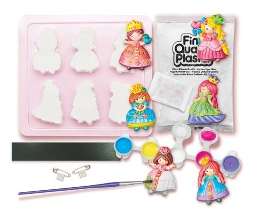 MOLDEA Y PINTA PRINCESAS CON BRILLO - KIT CREATIVO INFANTIL-EL JUGUETERO